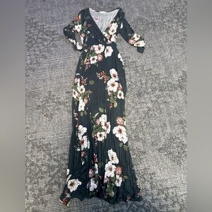 Stunning Green Garden Maxi Dress in Green